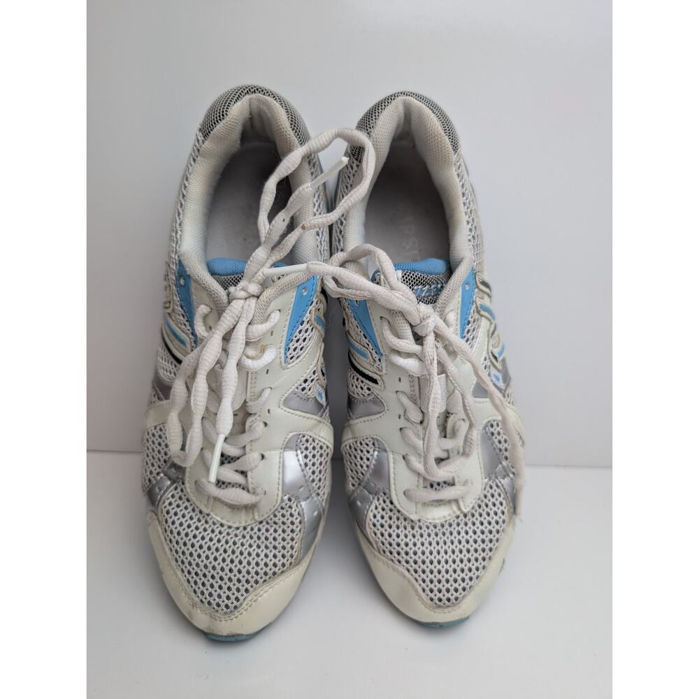 Varsity Cross Cheer Shoes Sneakers Whhite Blue Silver Women's Size 8